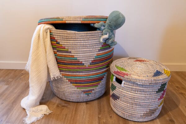 Large XL storage basket with colored pattern - Image 4