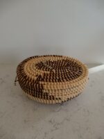 Oval basket in earthy tones