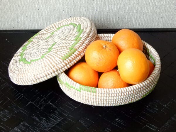 Oval basket with green color accent - Image 3