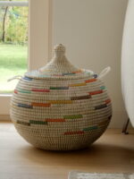 Spherical tajine basket with a fun color pattern - Image 2