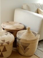 Medium opbergmand met Afrikaans patroon en puntig deksel - Afbeelding 2