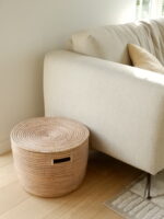 Basket with light pink color accent