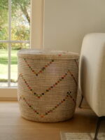 White basket with colored and angular wave pattern - Image 2
