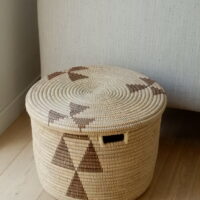 Medium opbergmand met Afrikaans patroon en plat deksel