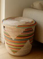 Large XL storage basket with colored pattern