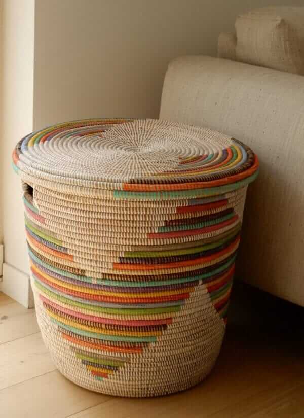 Large XL storage basket with colored pattern - Image 2