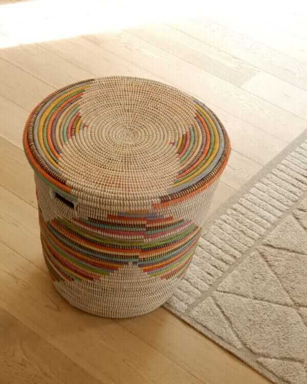 Large XL storage basket with colored pattern - Image 3