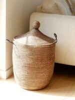 Grote bruin/zwarte opbergmand - Afbeelding 2