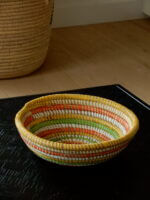 Colored wicker bowl