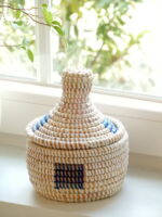 Klein wit tajine mandje met blauw kleuraccent - Afbeelding 2