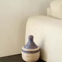 Klein wit/blauw tajine mandje