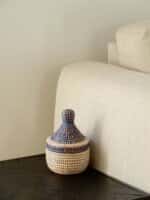Klein wit/blauw tajine mandje - Afbeelding 2