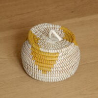 Decorative yellow/white basket