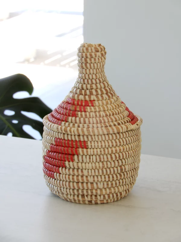Tajinemandje met beige-rood patroon - Afbeelding 2