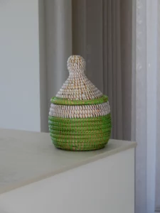 Tajinemandje met groen-wit patroon