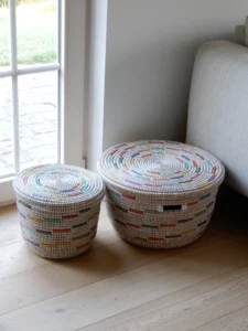 Large mandenset met spiraalpatroon