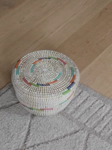 Round basket with spiral pattern - Image 2