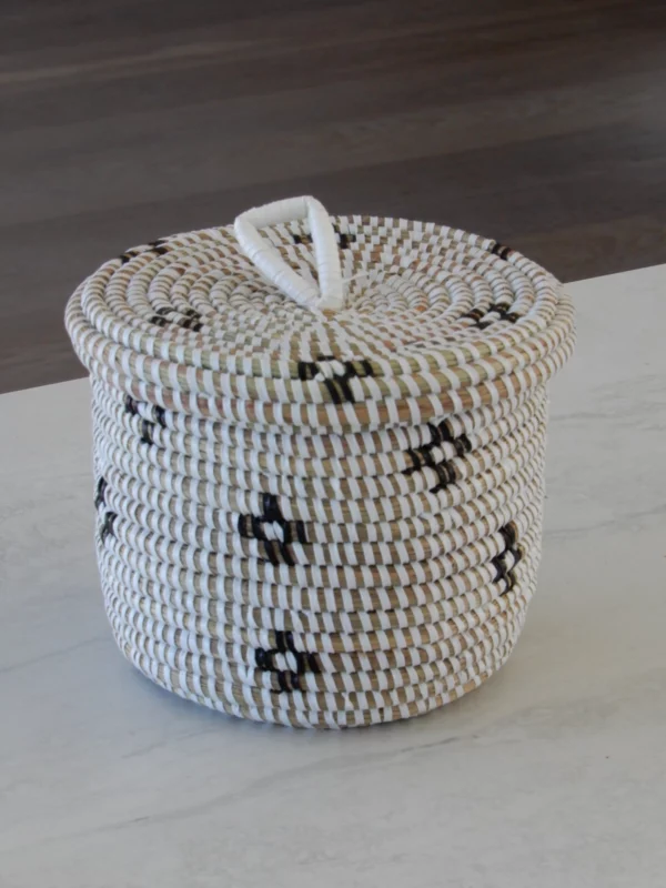 Bruin-wit mandje - Afbeelding 2