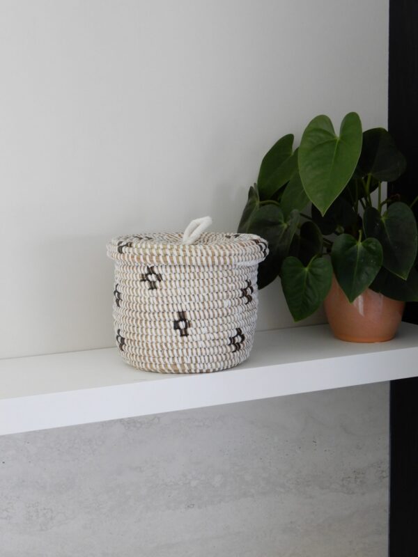 Bruin-wit mandje - Afbeelding 3