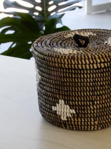 Bruin-wit mandje - Afbeelding 3