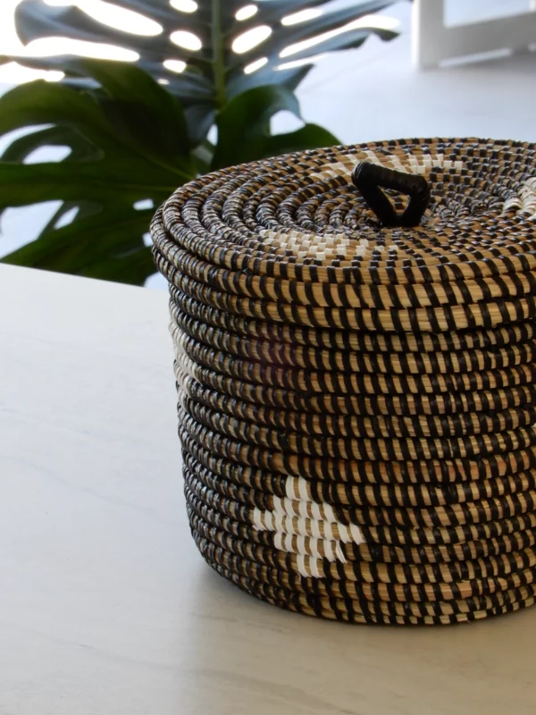 Bruin-wit mandje - Afbeelding 3
