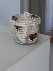 Rond mandje in aardse tint - Afbeelding 2