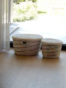 Large mandenset met spiraalpatroon