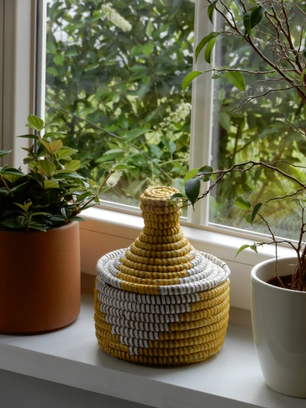 Tajinemandje met geel-wit patroon - Afbeelding 2